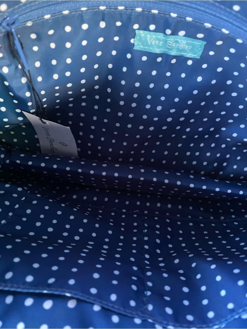 NWT! Vera Bradley CARSON NORTH SOUTH Tote Bag Daisy Dot Paisley Light Blue